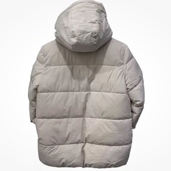 NWT [Calvin Klein] Down Hooded Winter Puffer Insulated Jacket Beige Men’s Sz M - Picture 3 of 15